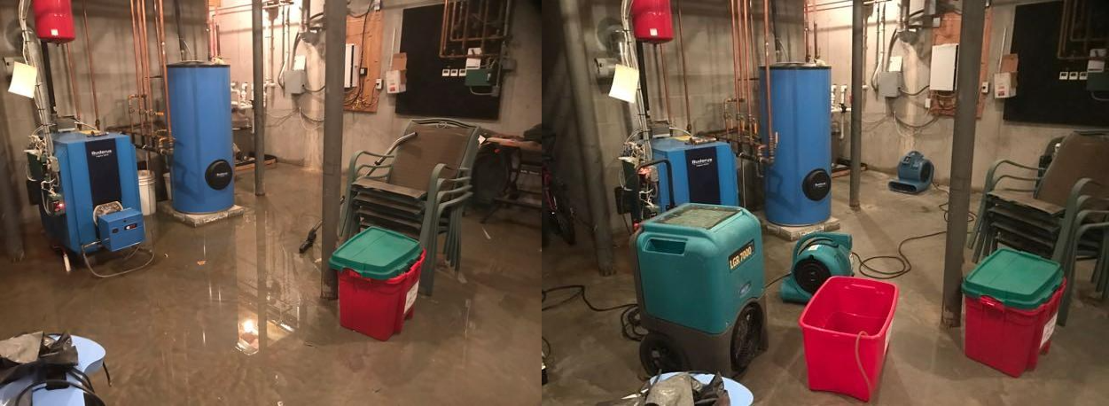 Before and After Water Damage Restoration